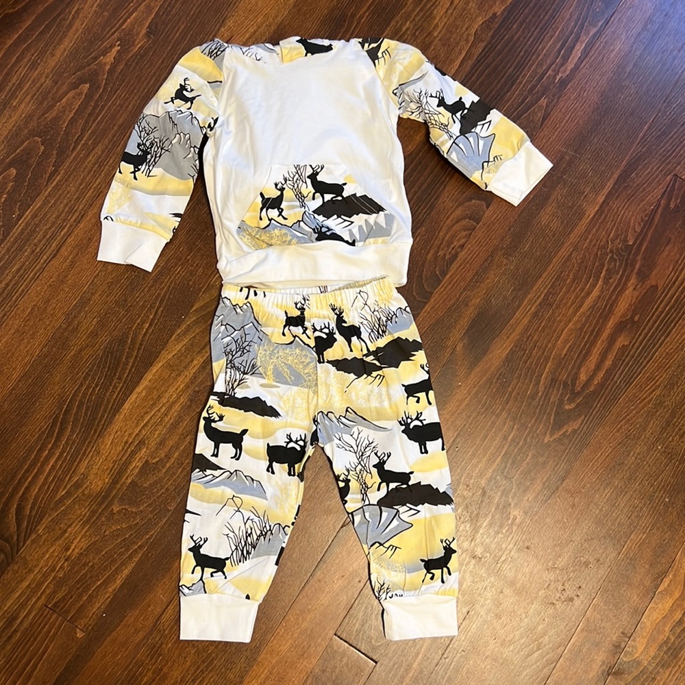 Baby Boy Deer Tracksuit Matching Set Outfit